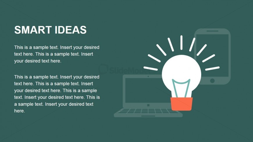 Smart Ideas Flat Lightbulb PowerPoint Design