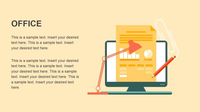 Flat Digital Office Design for PowerPoint