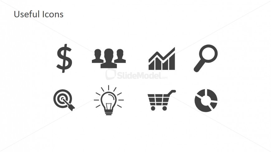 Grayscale Business Icons for PowerPoint