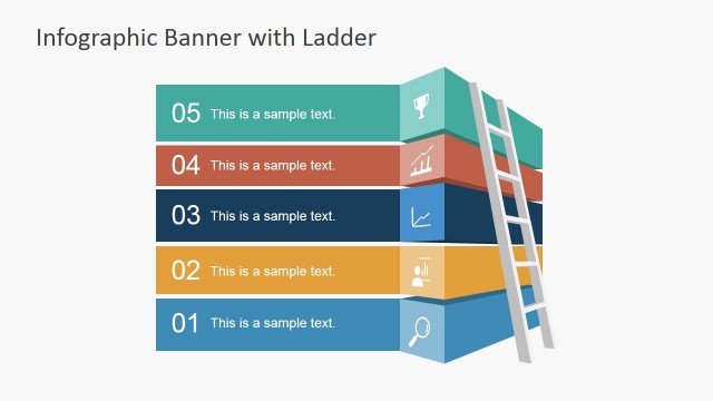 Infographic Banner Template with Ladder for PowerPoint