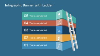Step Ladder Diagram Slide with Infographic for PowerPoint