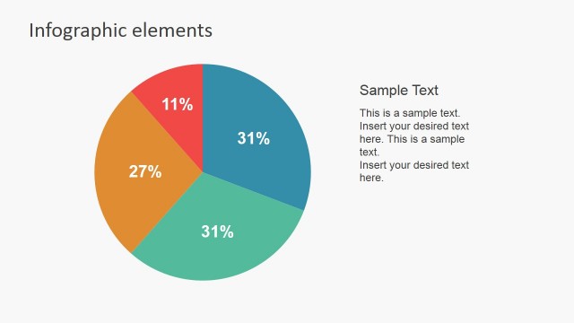 Flat Pie Chart for PowerPoint Infographics