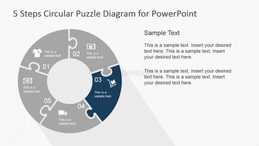 PowerPoint Puzzle Diagram Third Step Highlight