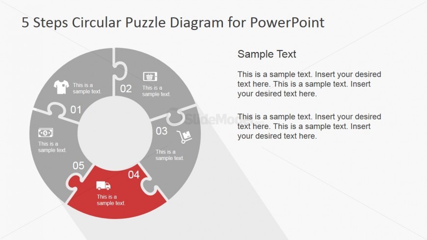 PowerPoint Ring Diagram Fourth Step Jigsaw Piece