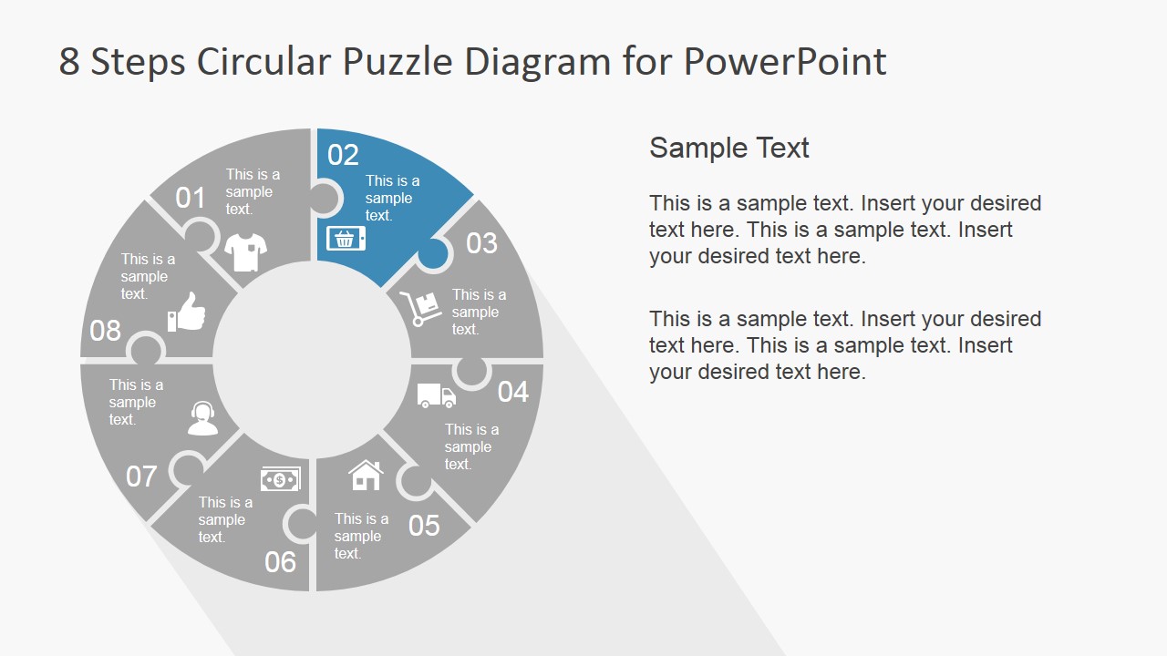 8 Step Circular Puzzle Diagram Template for PowerPoint - SlideModel