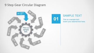PowerPoint Diagram 9 Steps Folded Arrows
