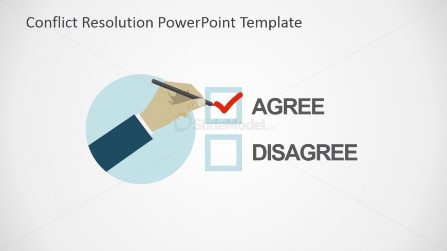 PowerPoint Material Design Hand with Checklist Clipart
