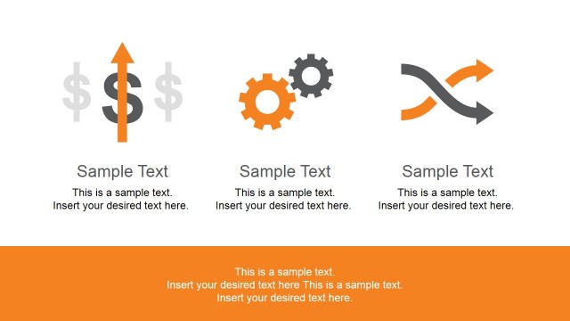 Business Process Icons Orange Background Template