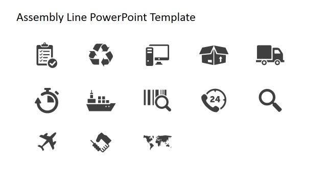 PowerPoint Icons for Logistics and Assembly Line