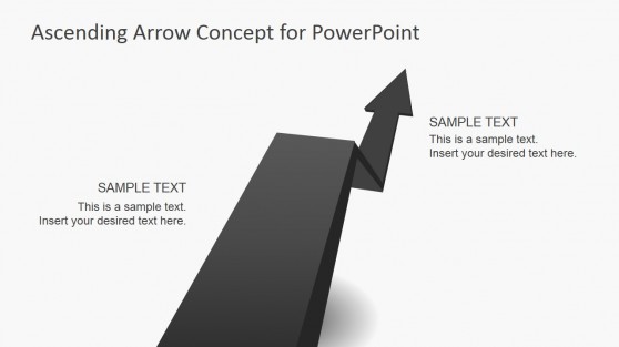 Asphalt Shape Design for PowerPoint with Rising Arrow