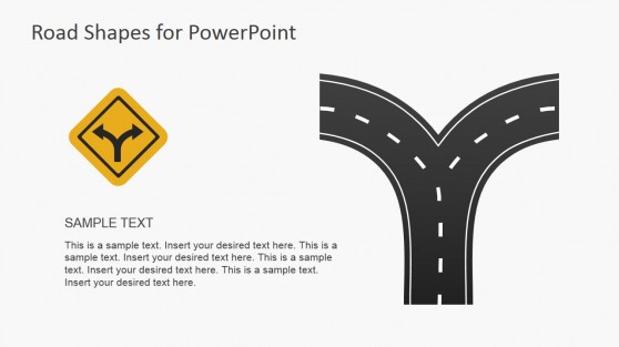 Road Fork Symbol and Illustration for PowerPoint