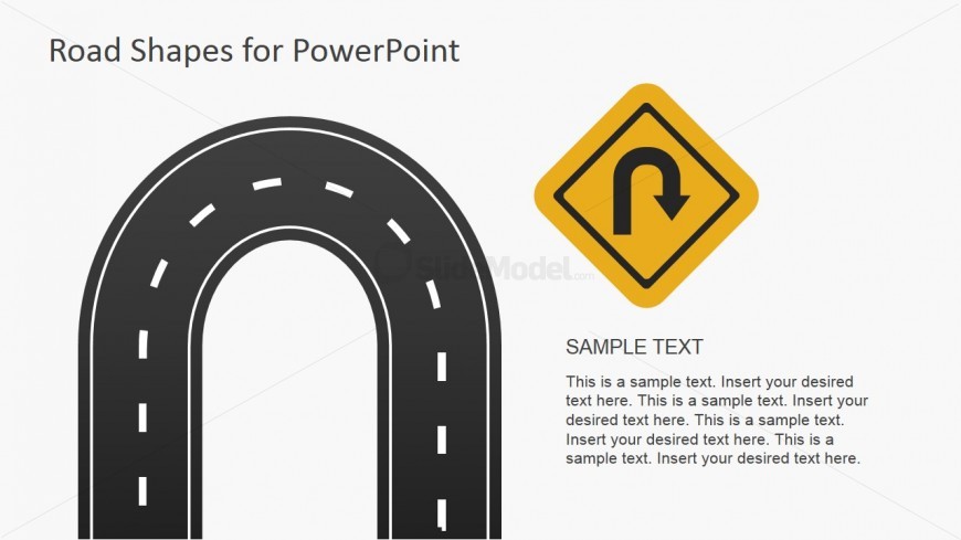 U-Shaped Curve Road Illustration for PowerPoint