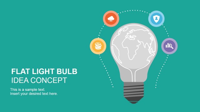 Flat Light Bulb Idea Concept for PowerPoint