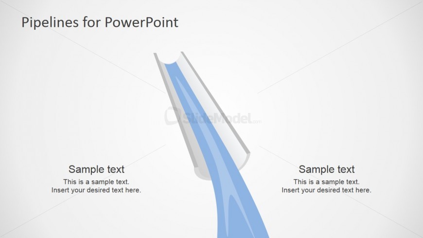 PowerPoint Pipeline and Water Shapes Transversal Cut View