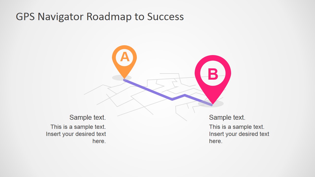 GPS Navigator Roadmap PowerPoint Template - SlideModel