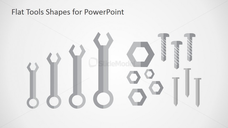 PowerPoint Shapes Wrenches Flat Design