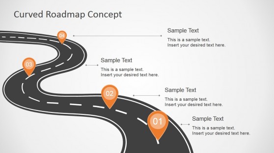 Curved Road Map Concept for PowerPoint