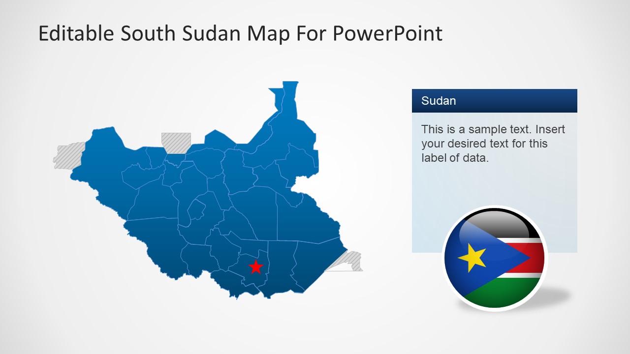 Silhouette Map of South Sudan