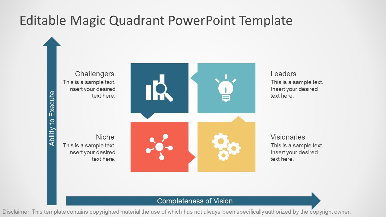 PowerPoint Gartner Magic Quadrant Flat Design