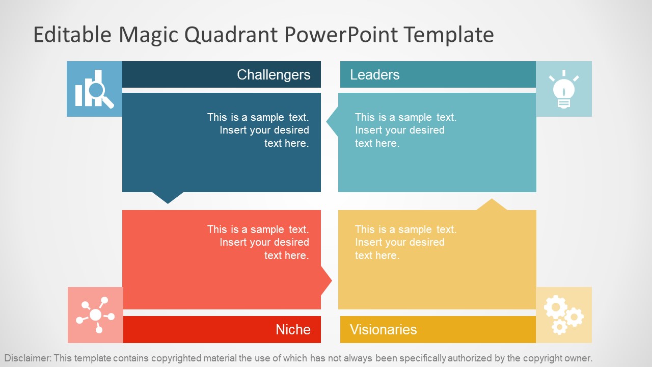 Các PowerPoint Template Quadrant mẫu thiết kế slide với lưới ngắn