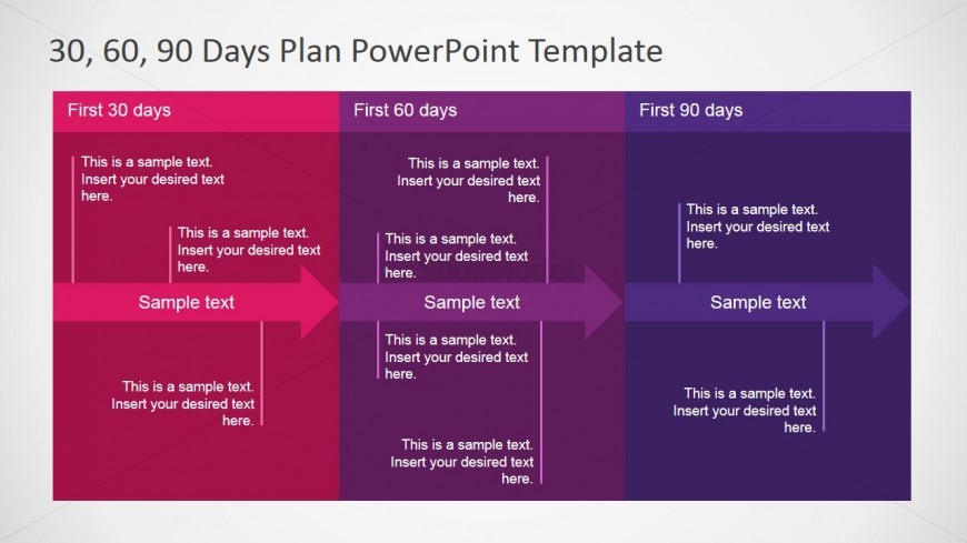 PowerPoint Diagram 30 60 90 Days Plan Detail