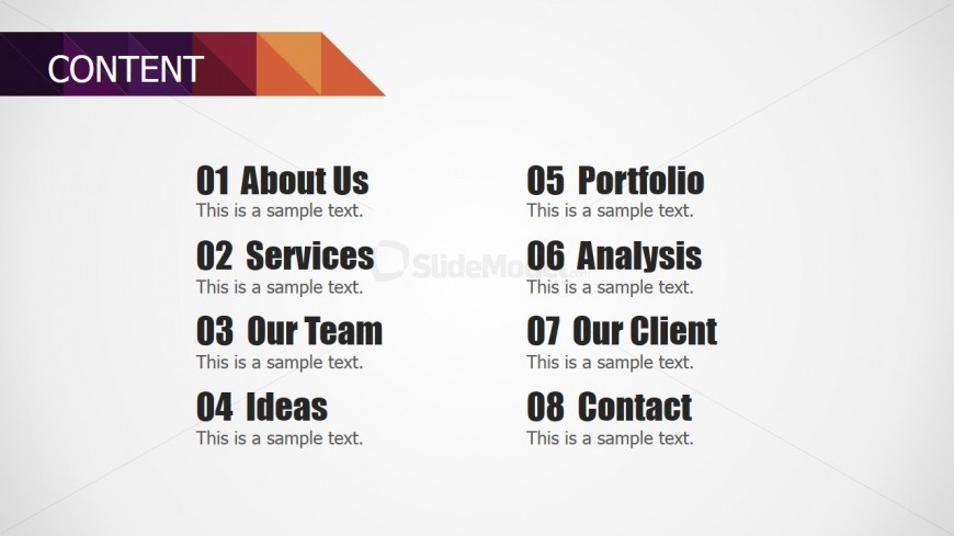Agenda Slide for PowerPoint from Small Business Deck