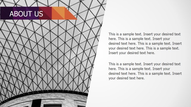 Left Pane Photo About Us Section Layout for PowerPoint