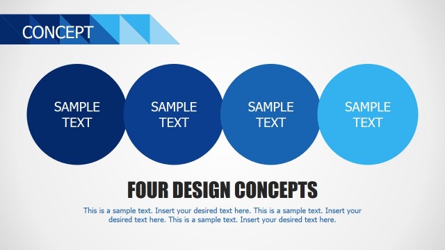 Concept Model Blue Circles for PowerPoint