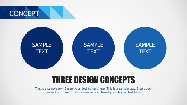 Three Circle Blue PowerPoint Template