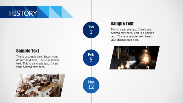 Vertical Timeline History Slide for PowerPoint