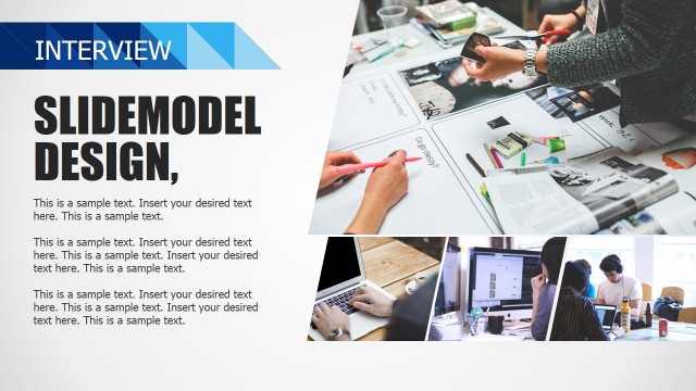 Interview Slide With Four Photo Placeholders