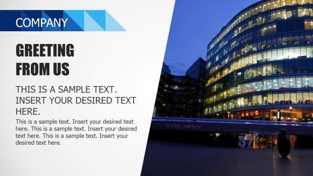 Greeting PPT Slide describing Purpose