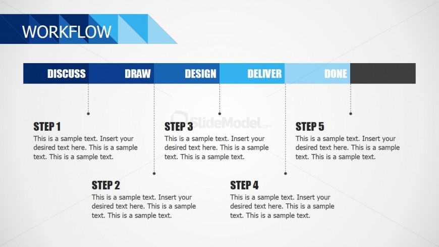 PowerPoint Five Steps Workflow for Business