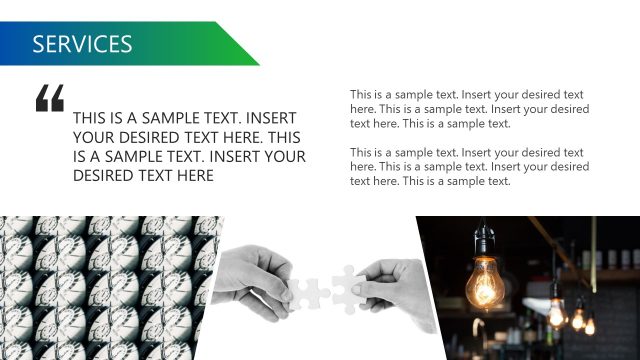 Services Slide with Quotation Marks