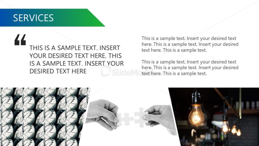 Services Slide with Images for Presentation