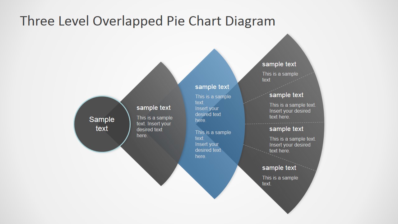 PowerPoint 3 Steps Diagram with Overlapped Segments