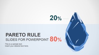 PowerPoint Design of Pareto Rule with Iceberg Clipart