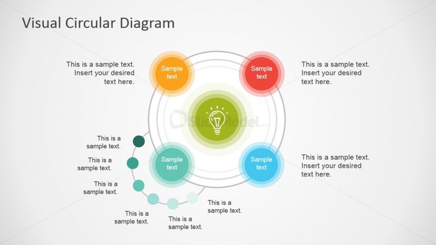 Semi Circle Design over Left Top Quadran for PowerPoint