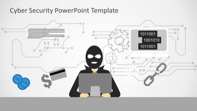 Cyber Security Hacking Shapes PowerPoint