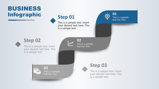 Editable Infographic 3 Step Design for Business Presentation