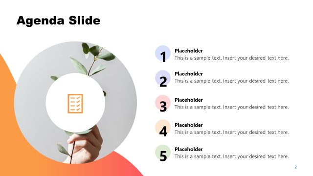 Editable Agenda PPT Slide