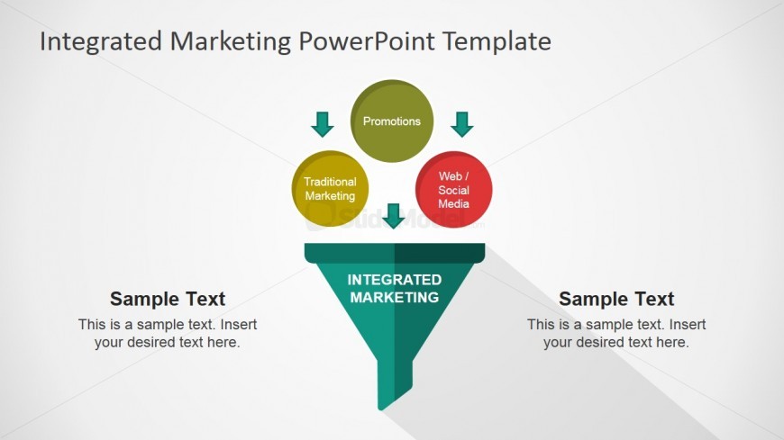 PowerPoint Flat Funnel Diagram Integrated Marketing Communications