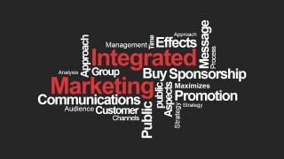 Integrated Marketing PowerPoint Word Cloud Black