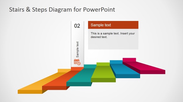 Second Step Calendar Icon Stairs Diagram for PowerPoint