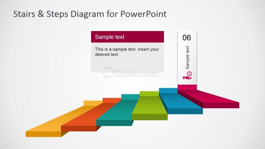 PowerPoint Flat Design Stairs Diagram