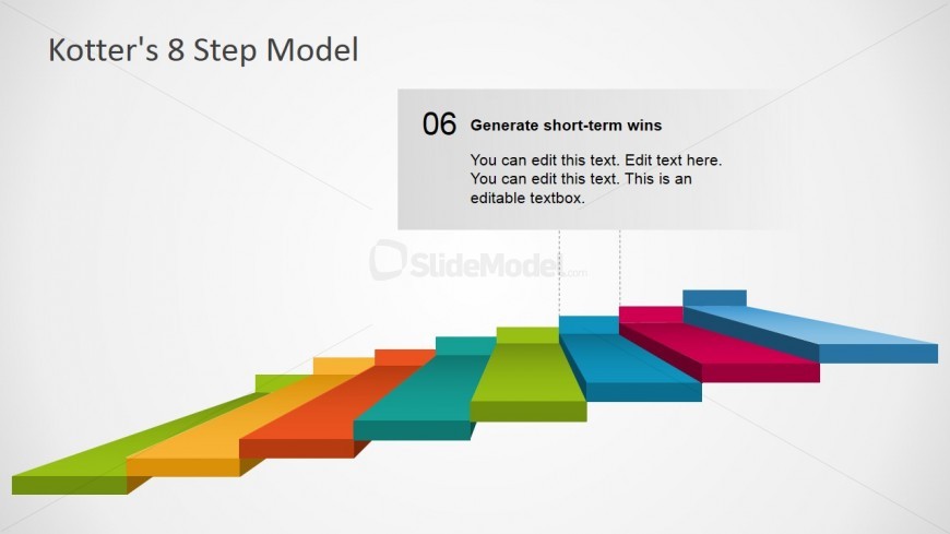 Editable 3D Slide of 8 Step Model