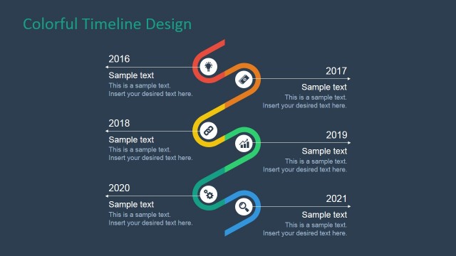 Colorful Timeline Design for PowerPoint