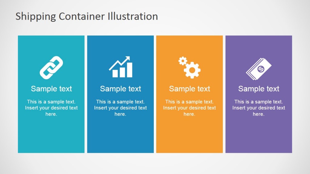 Shipping Container Slides Four Vertical Banner Infrographic Layout for PowerPoint - SlideModel
