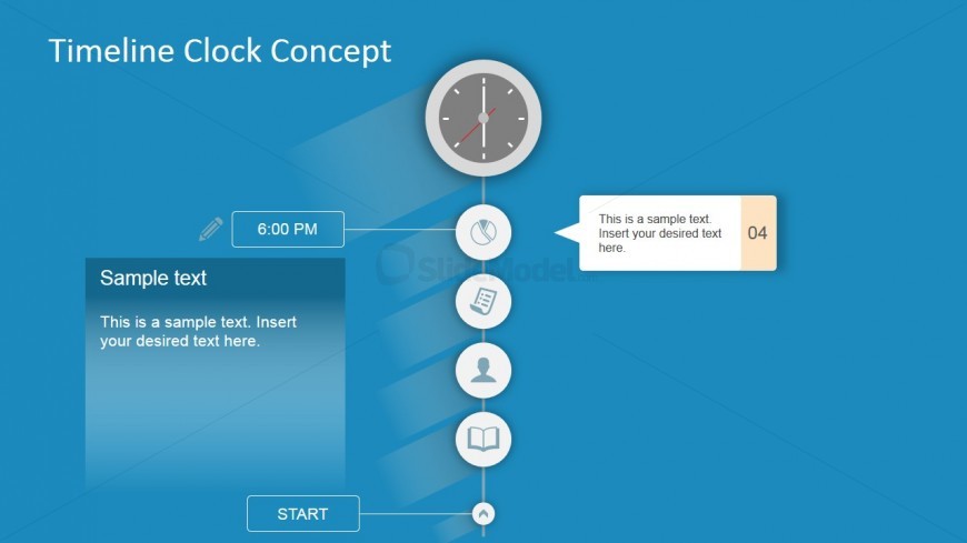Clock Clipart Timeline Template PowerPoint
