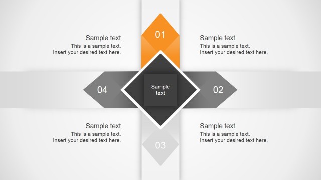 4 Angular Arrows Diagram Template for PowerPoint